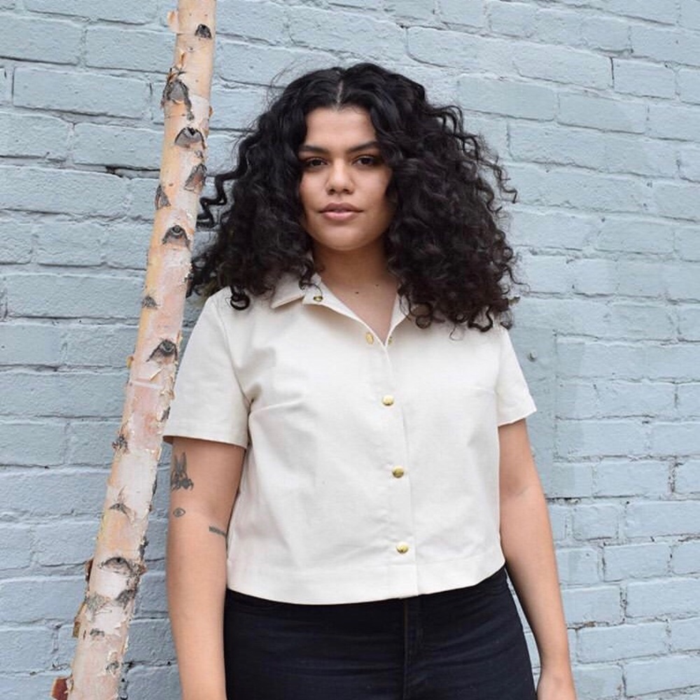 Only Child courier shirt, eggshell cotton canvas